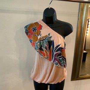 NWT Free People off one shoulder blouse, tank L